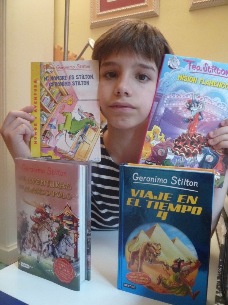 vicente con libros geronimo stilton
